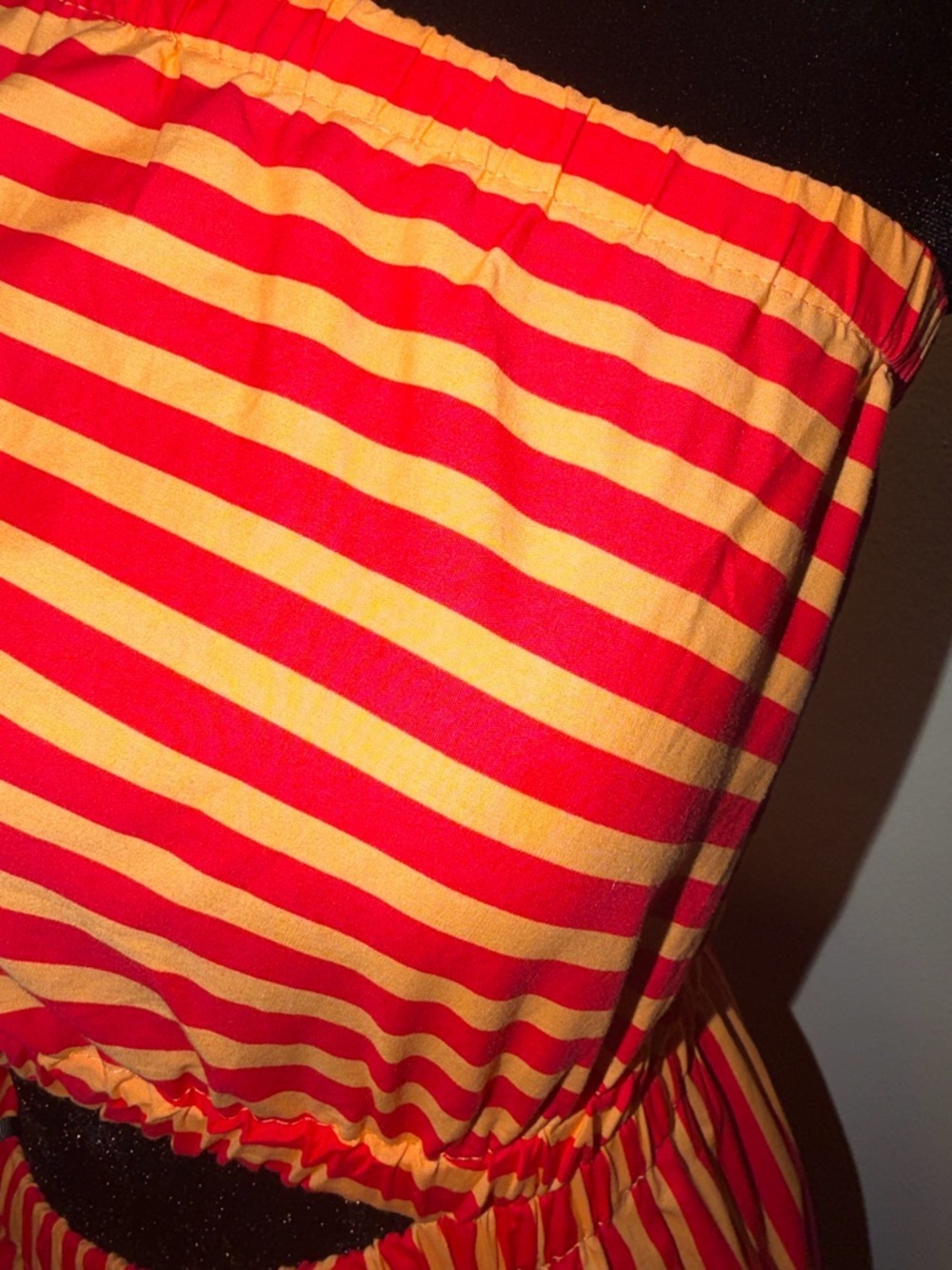 RACHEL Rachel Roy One-Shoulder Red and Yellow Striped Colorblock Maxi Dress - Picture 3 of 10